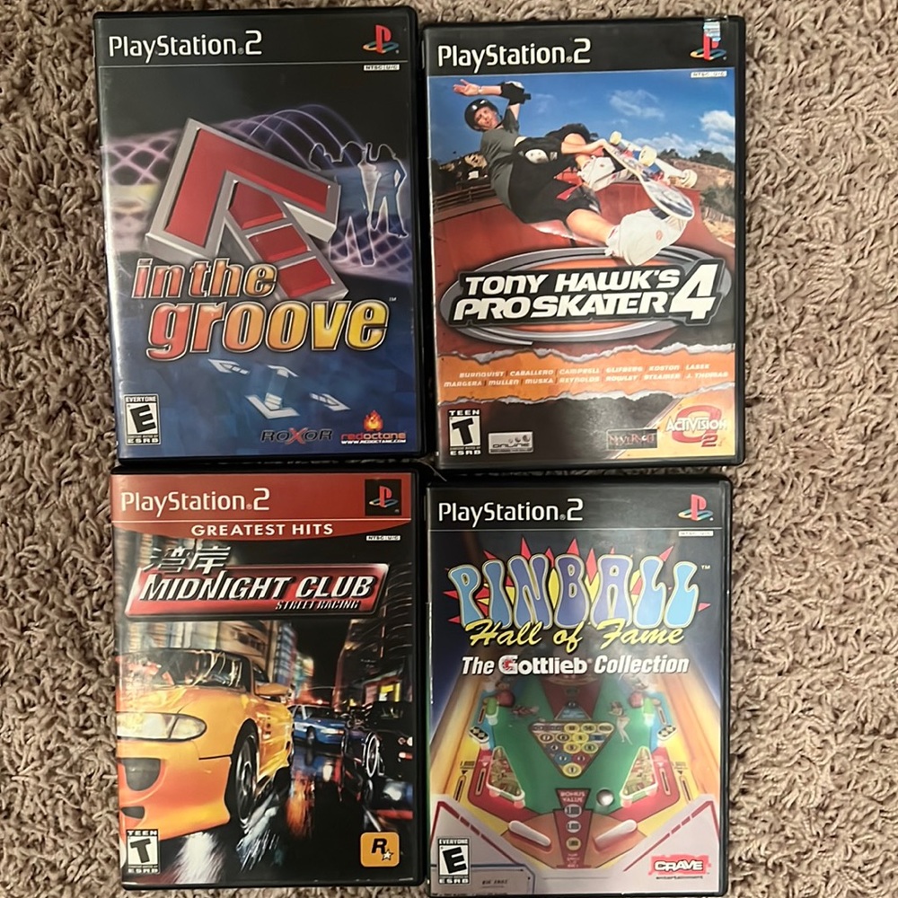 PlayStation 2 Games - Tony hawk, midnight club